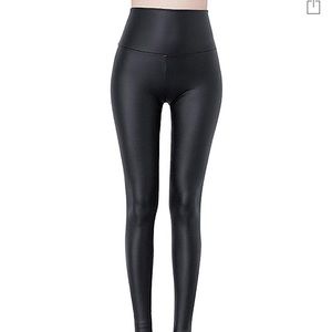 Faux leather high waisted leggings